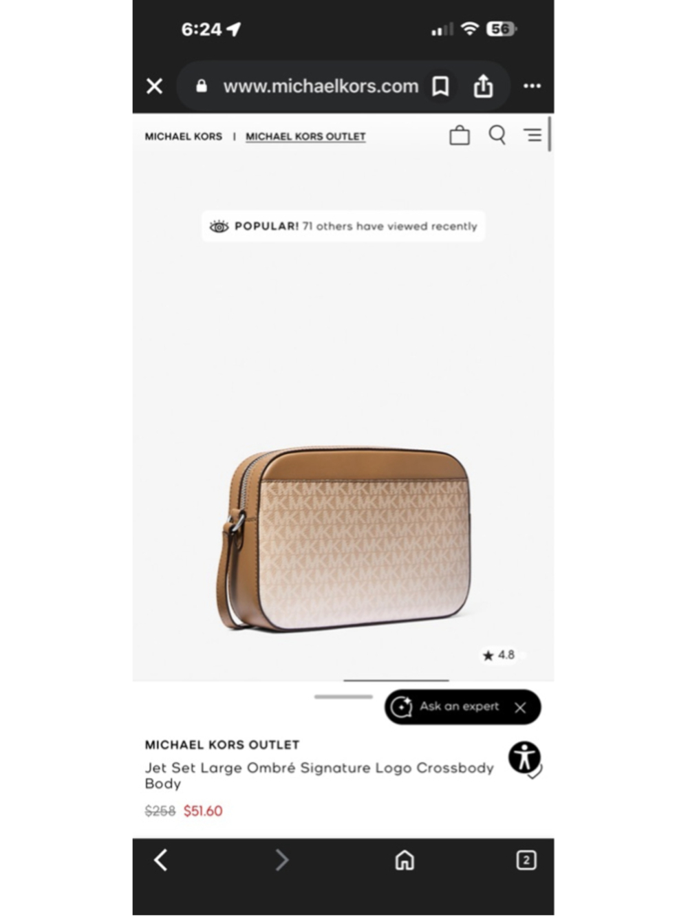 Michael Kors Jet Set Large Ombré Logo Crossbody Chain Bag NWT - Picture 6 of 14